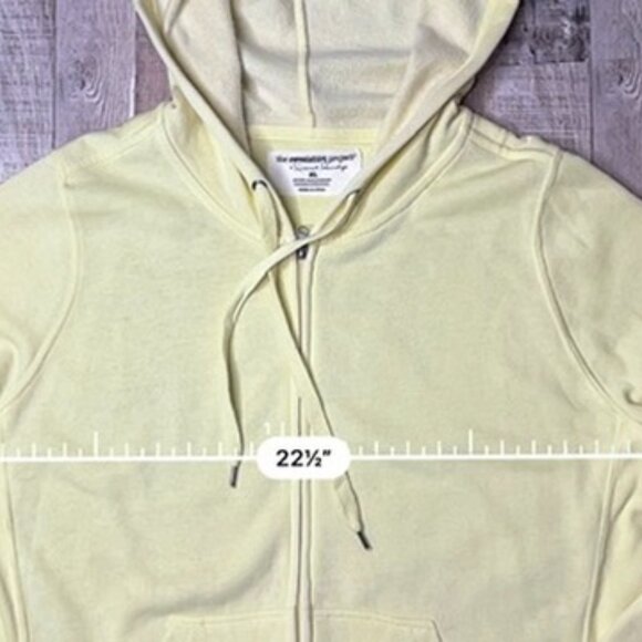 French Laundry Yellow Hoodie Zip Front Jacket Sweatshirt Fleece XL Casual NWT - Picture 5 of 10